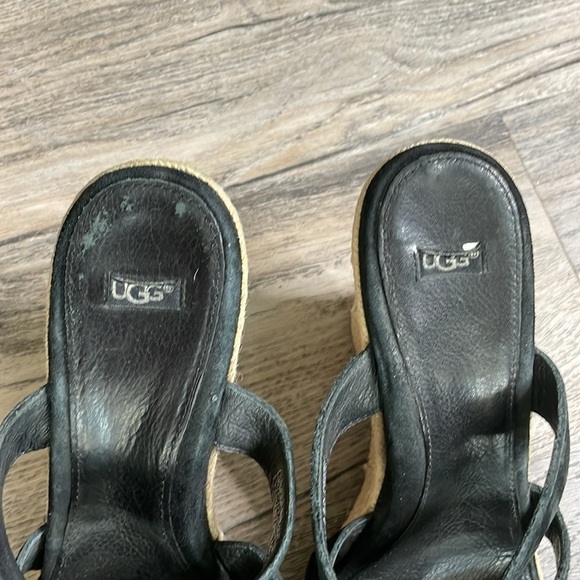 UGG Women’s Tawnie Black Suede Espadrille Platform Wedge Sandal, size 9 - Picture 3 of 9